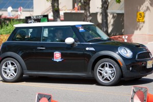 Mini Cooper racing at an event in Denver, Colorado